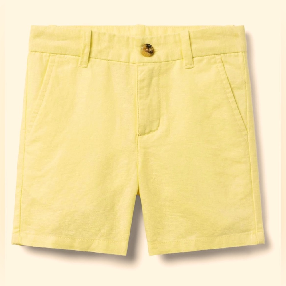 Janie & Jack Linen Cotton Yellow Shorts Toddler Size 3
